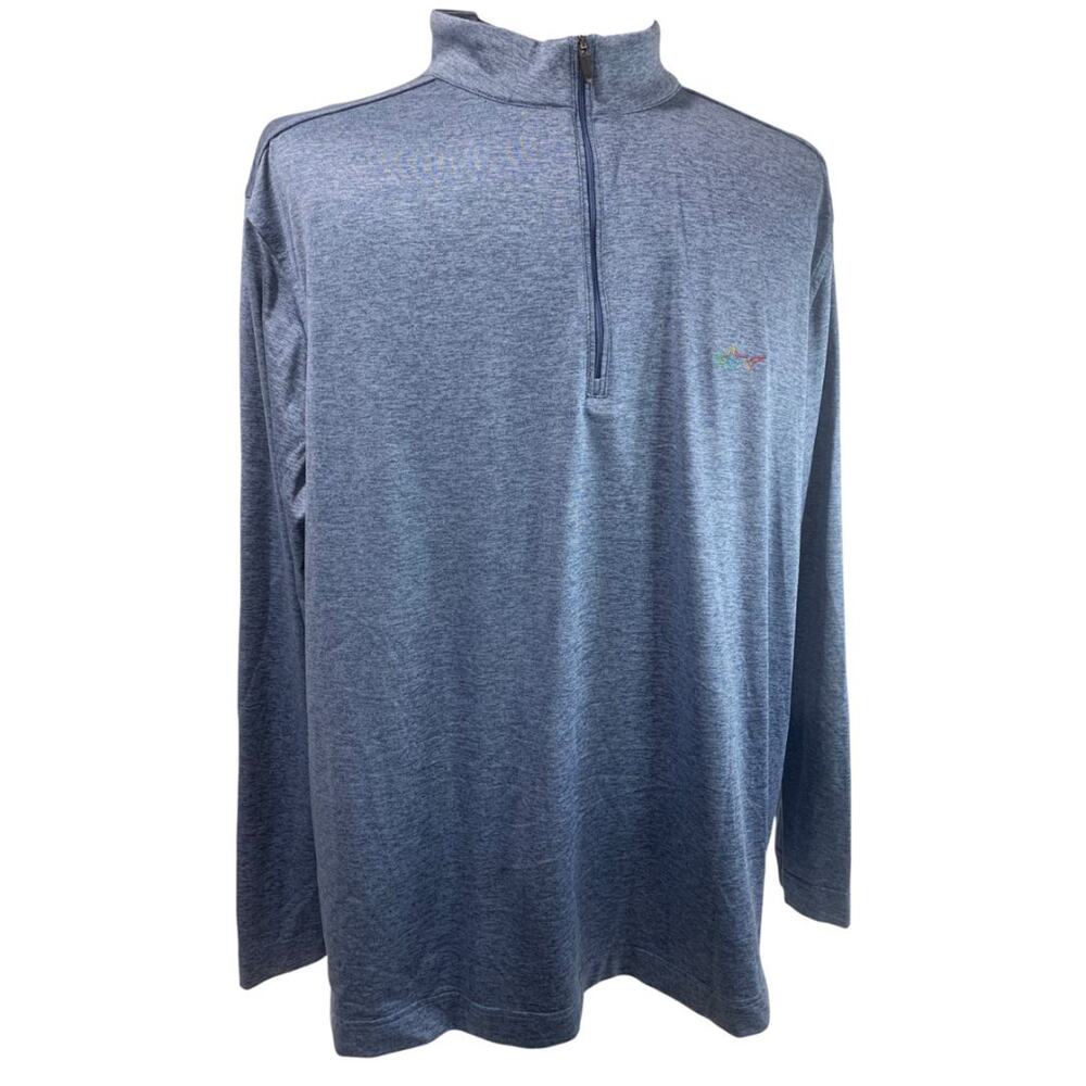 XL‎ Greg Norman Mens 1/4 Zip Golf Pullover Blue Heathered Shirt